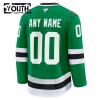 Barn Ishockey Dallas Stars tröja med eget tryck Fanatics Premium 2024-25 Grön Hemma